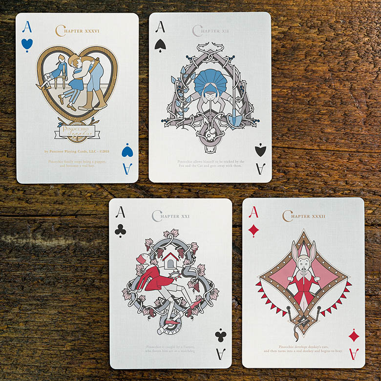 Pinocchio Sapphire Playing Cards by Elettra Deganello Blue 