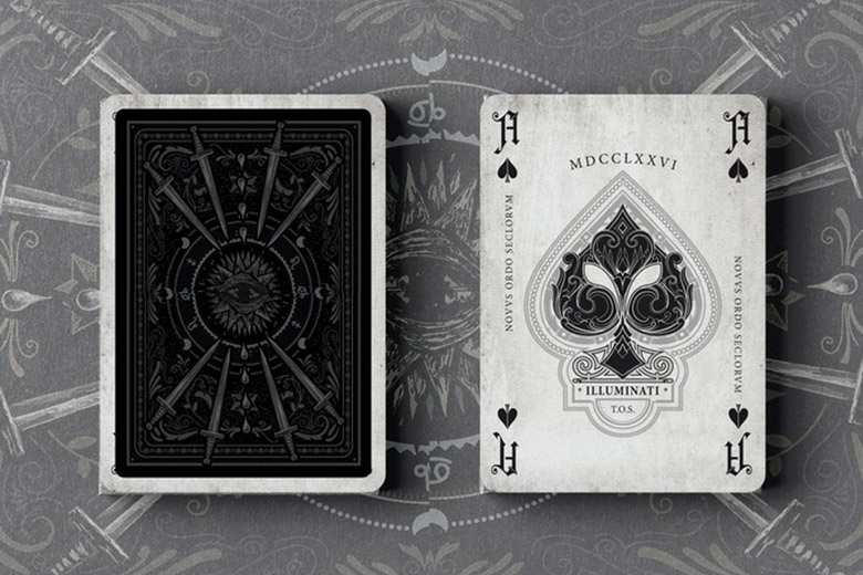 Illuminati card backs and ace of spades